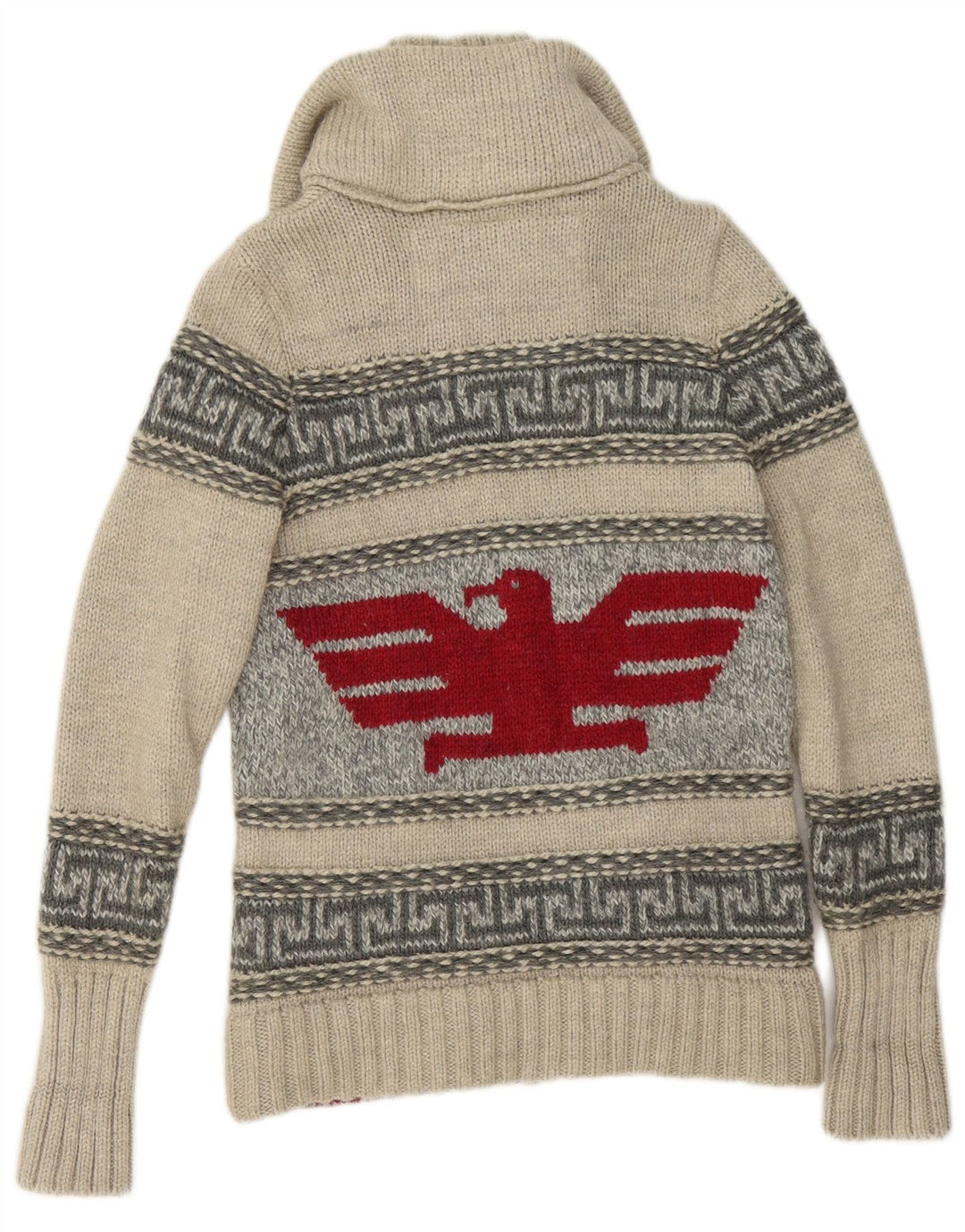 Superdry Herre grafisk cardigan sweater med fuld lynlås, lille grå geometrisk uld