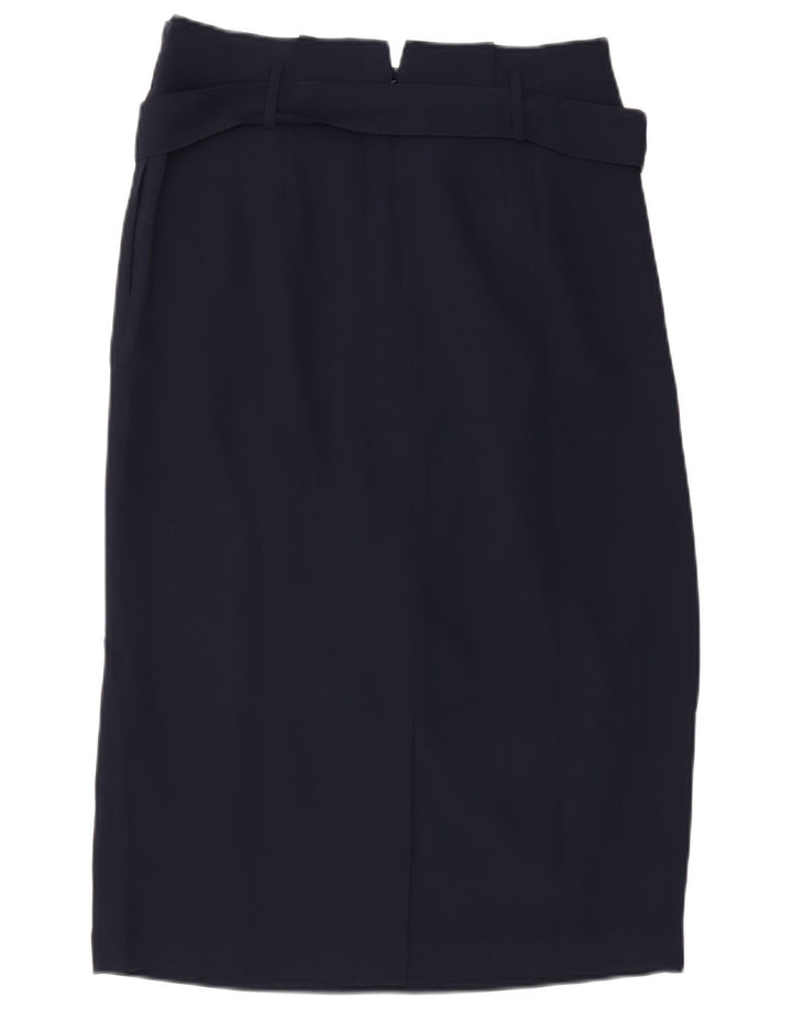 Boden Dame Midi Pencil Skirt UK 14 Large W32 Navy Blue Polyester