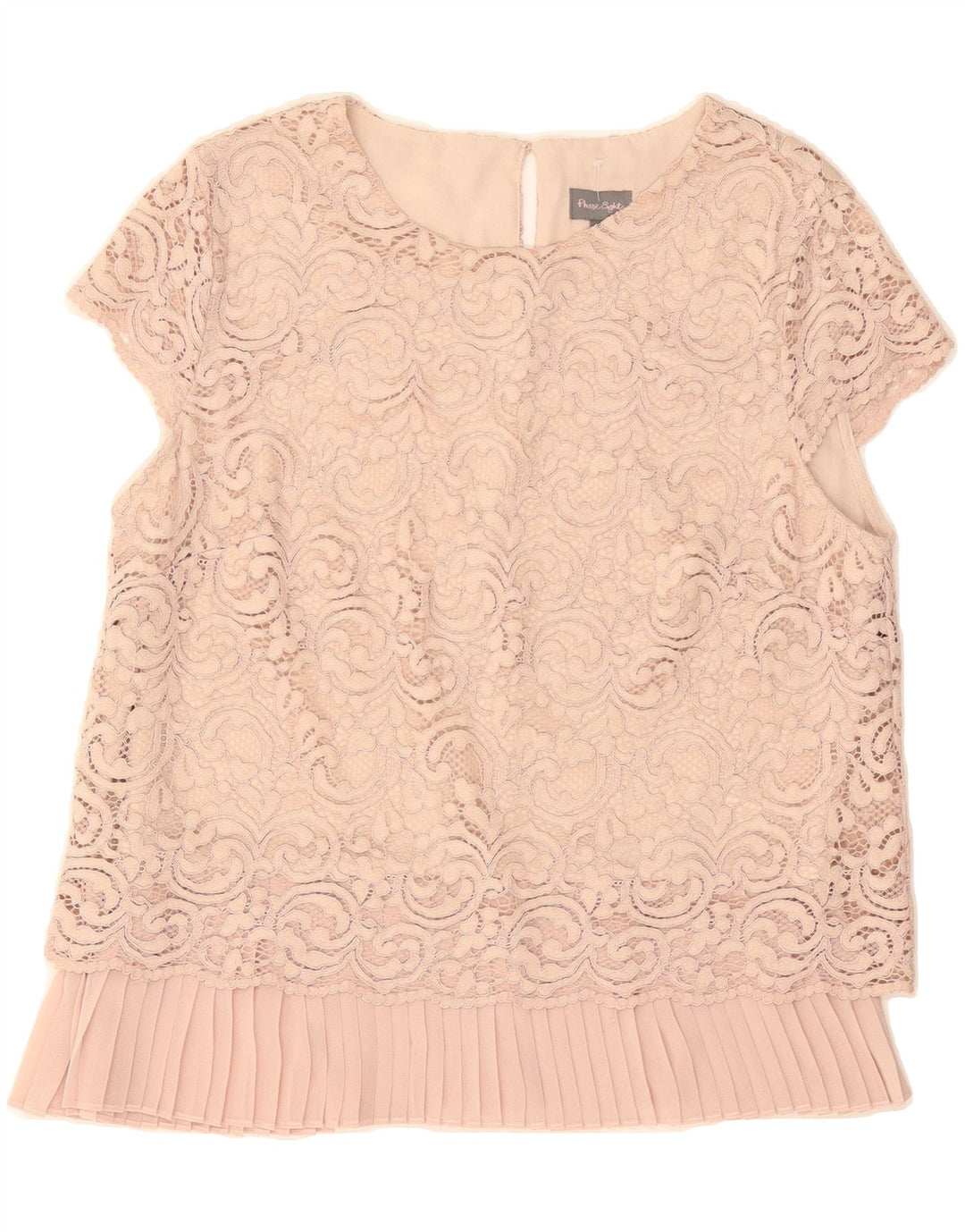 PHASE EIGHT Womens Blouse Top UK 12 Medium Beige Floral Polyamide Vintage Phase Eight and Second-Hand Phase Eight from Messina Hembry 