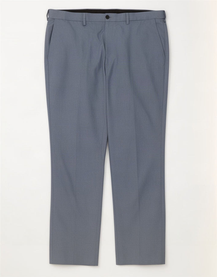 Marks & Spencer Herre Regular Fit Chinobukser W40 L31 Blå polyester