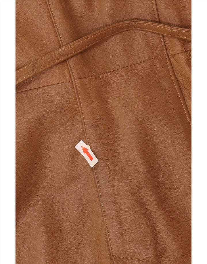 Vintage dame læderfrakke UK 12 Medium Brown Classic