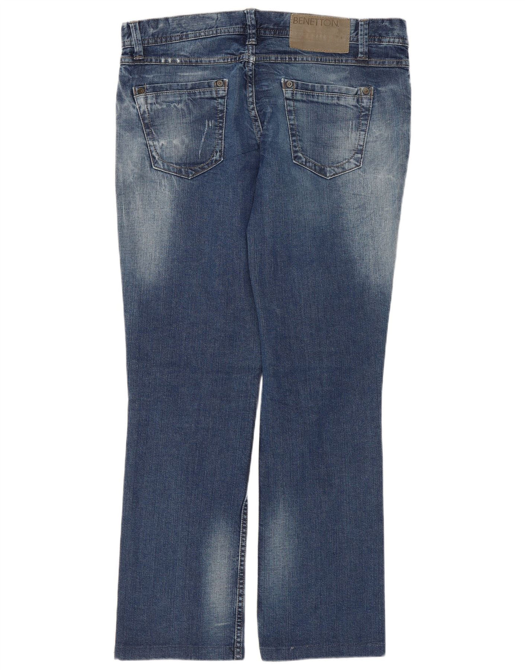 Benetton Womens Regular Straight Jeans W31 L28 Blue Cotton