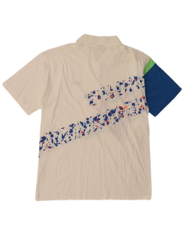 Diadora Herre grafisk poloshirt IT 54 XL Hvid Colourblock Bomuld