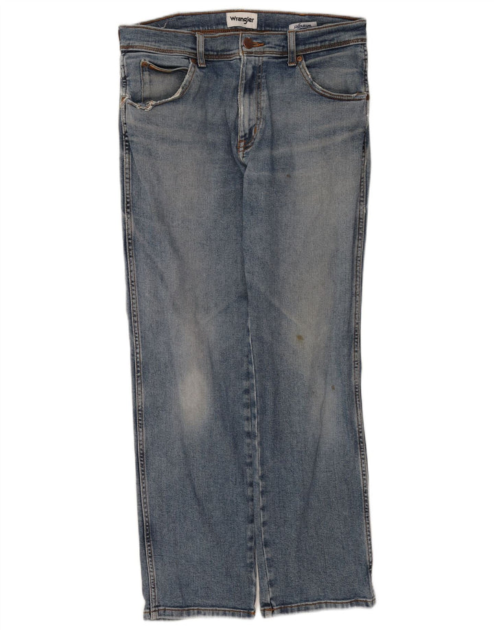 Wrangler Herre Texas Straight Jeans W32 L30 Blå Bomuld