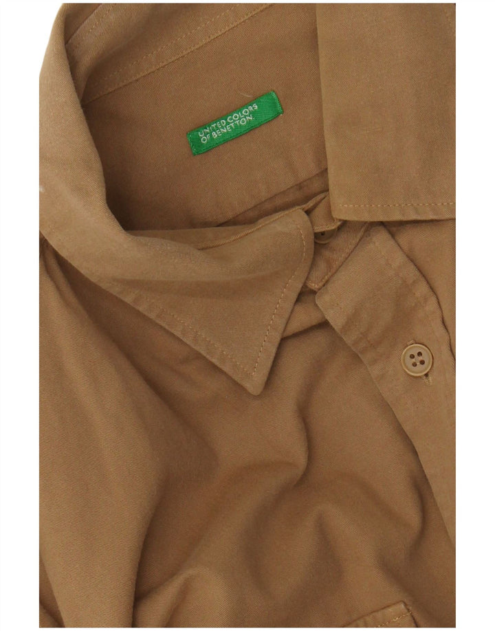 BENETTON Herre Military Flanell Shirt Medium Beige