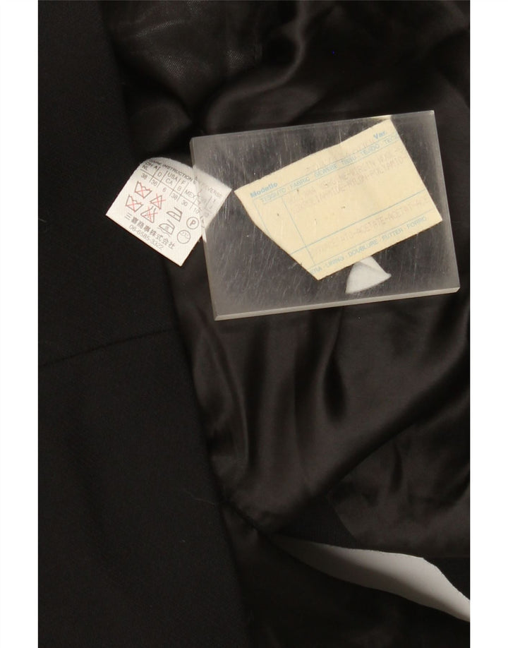 Vintage Dame Bomber Jacket UK 10 Small Black Wool