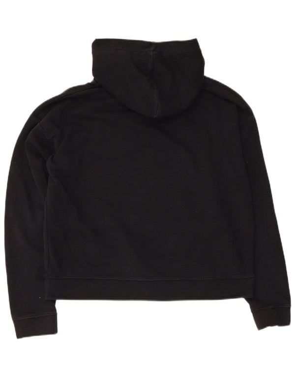 Jack Wills Dame Grafisk Oversized Hoodie Jumper UK 10 Small Black Bomuld