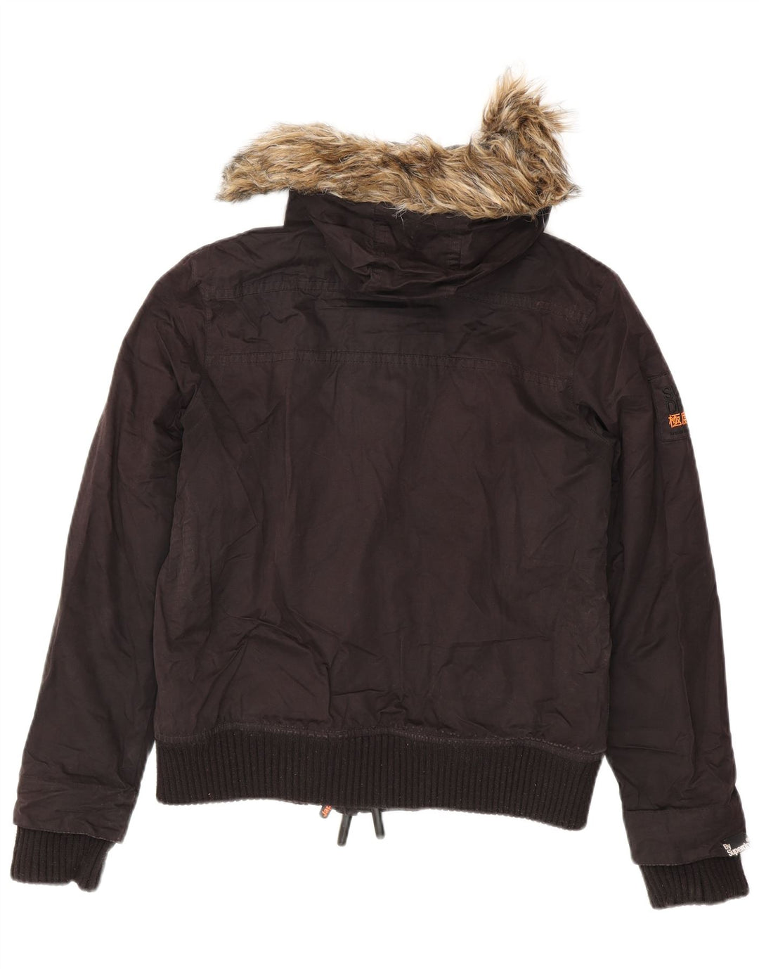 Superdry Womens The Windbomber Hooded Bomber Jacket UK 16 Large Black