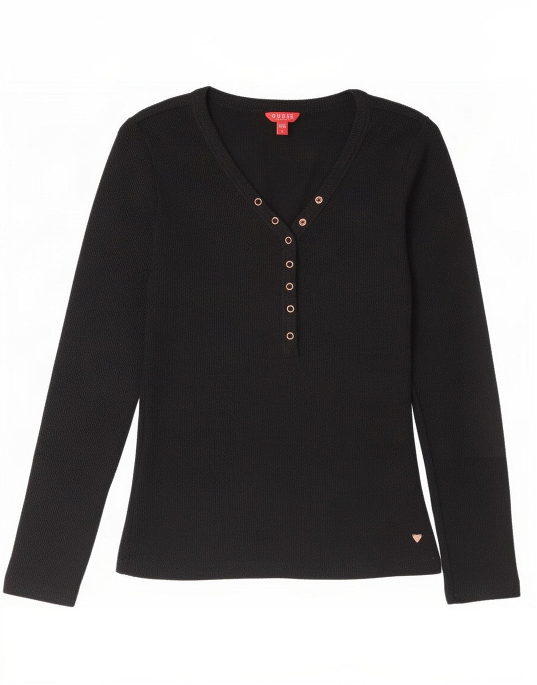 Guess Dametop Langærmet UK 12 Medium Sort Bomuld