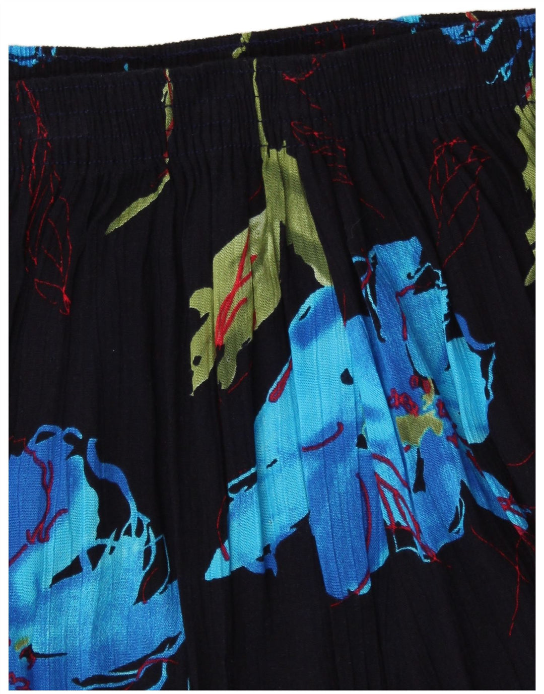 VINTAGE Womens Pleated A-Line Skirt W30 Medium Black Floral