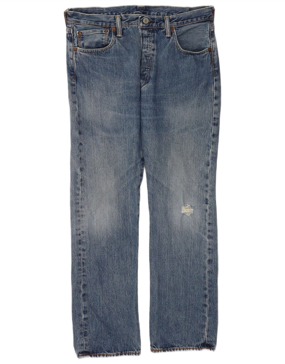 Levi's Herre 501 lige jeans W34 L30 blå bomuld