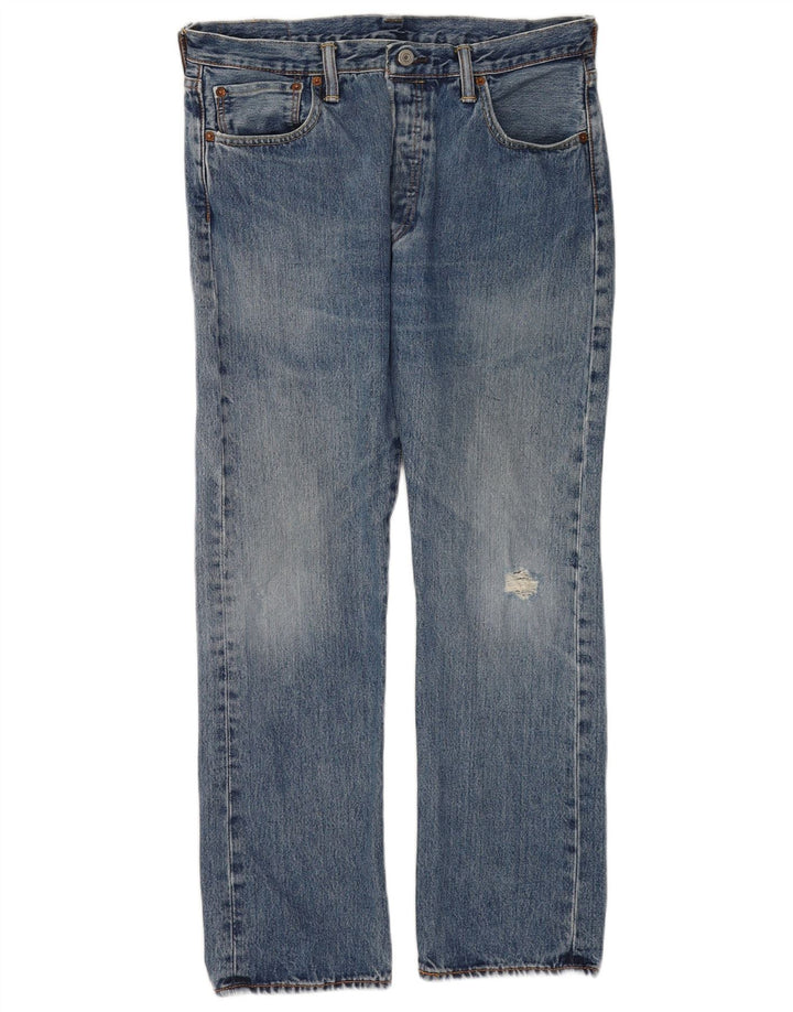 Levi's Herre 501 lige jeans W34 L30 blå bomuld