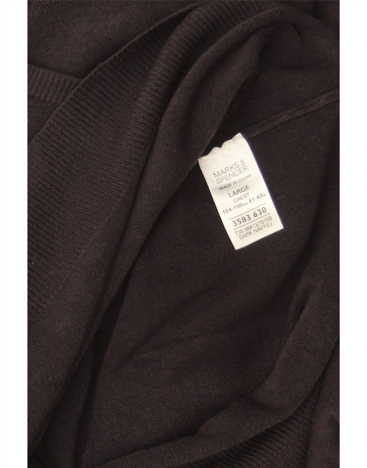 Marks & Spencer Herre Blue Harbor V-hals sweater Large Navy Blue