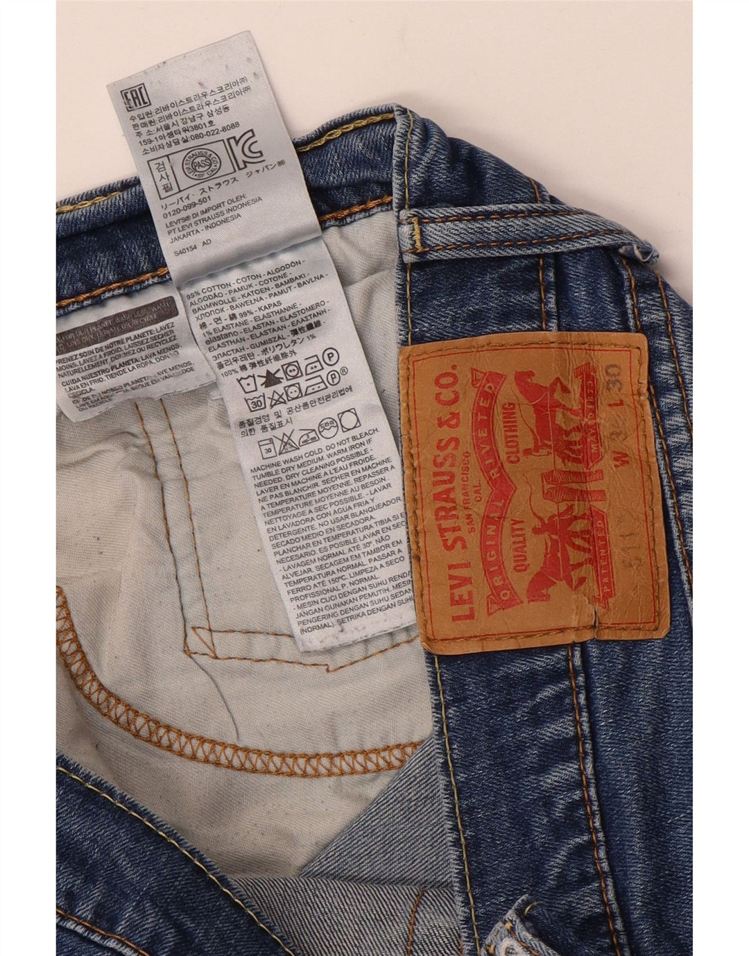 Levi's Herre 511 Slim Jeans W36 L30 Blå Bomuld