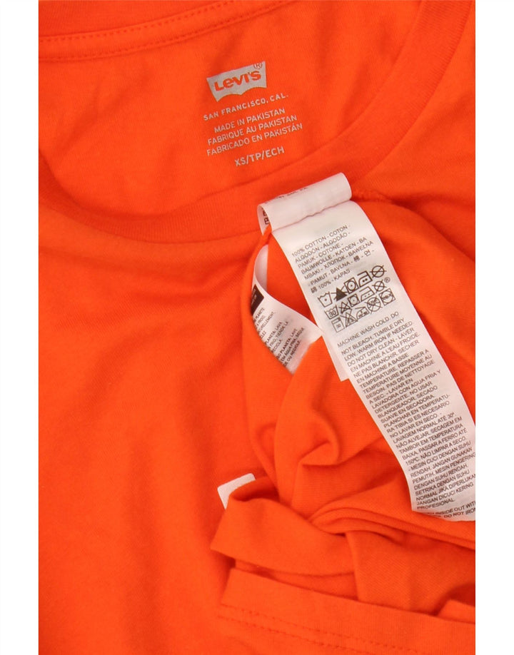 LEVI'S Grafisk T-shirt top til kvinder UK 6 XS Orange Bomuld