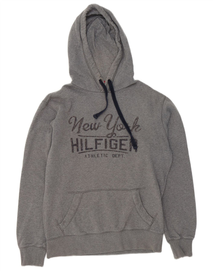 Tommy Hilfiger Grafisk hættetrøje til mænd mellemgrå bomuld