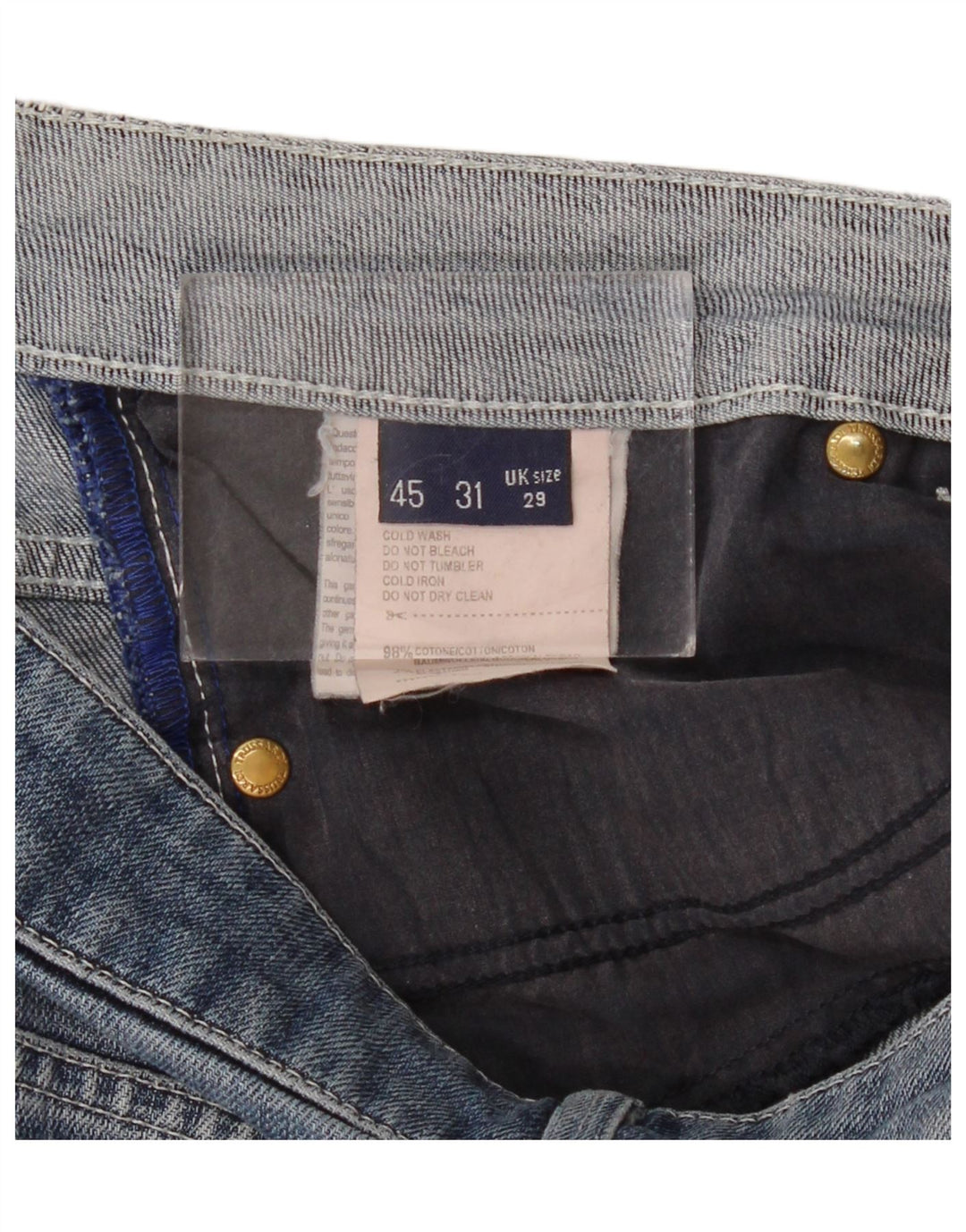Trussardi Lige Jeans til kvinder W29 L33 Blå Bomuld