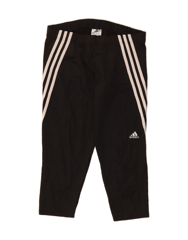 ADIDAS Womens Capri Tracksuit Trousers UK 12/14 Medium  Black Polyester Vintage Adidas and Second-Hand Adidas from Messina Hembry 