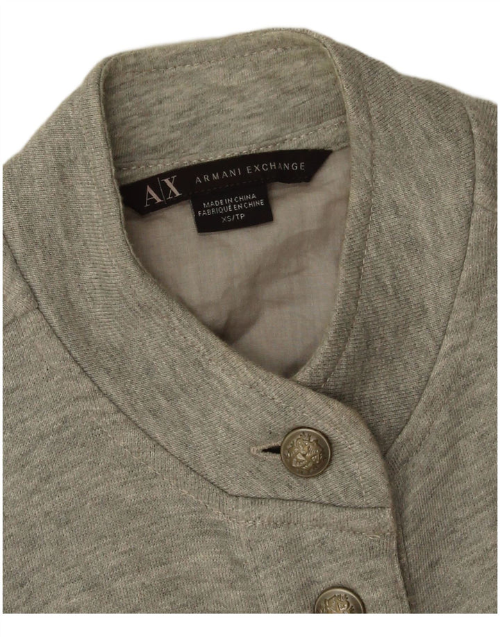 Armani Exchange Womens Military Jacket UK 6 XS Grå Bomuld