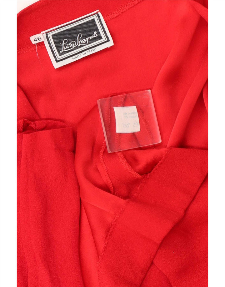 Luisa Spagnoli Langærmet Wrap Dress til kvinder IT 46 Large Red Acetate