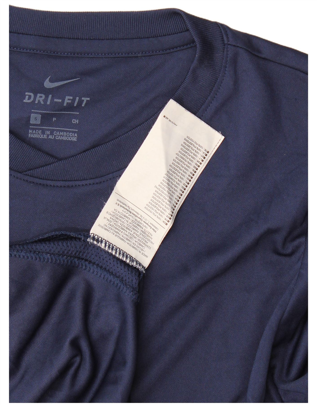Nike herre Dri Fit T-shirt top lille marineblå polyester