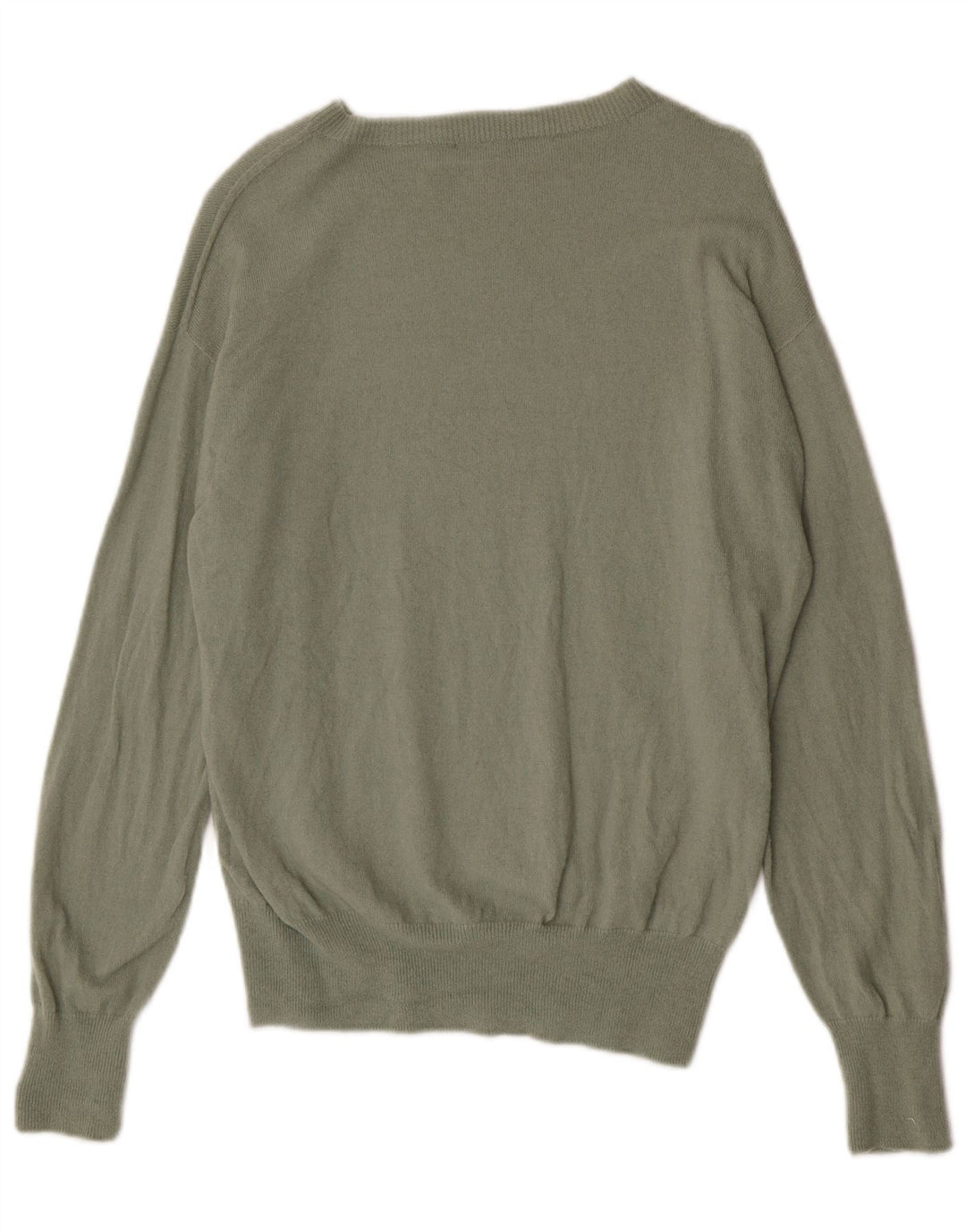 Zara Dame Boat Neck Jumper Sweater UK 14 Medium Khaki Wool