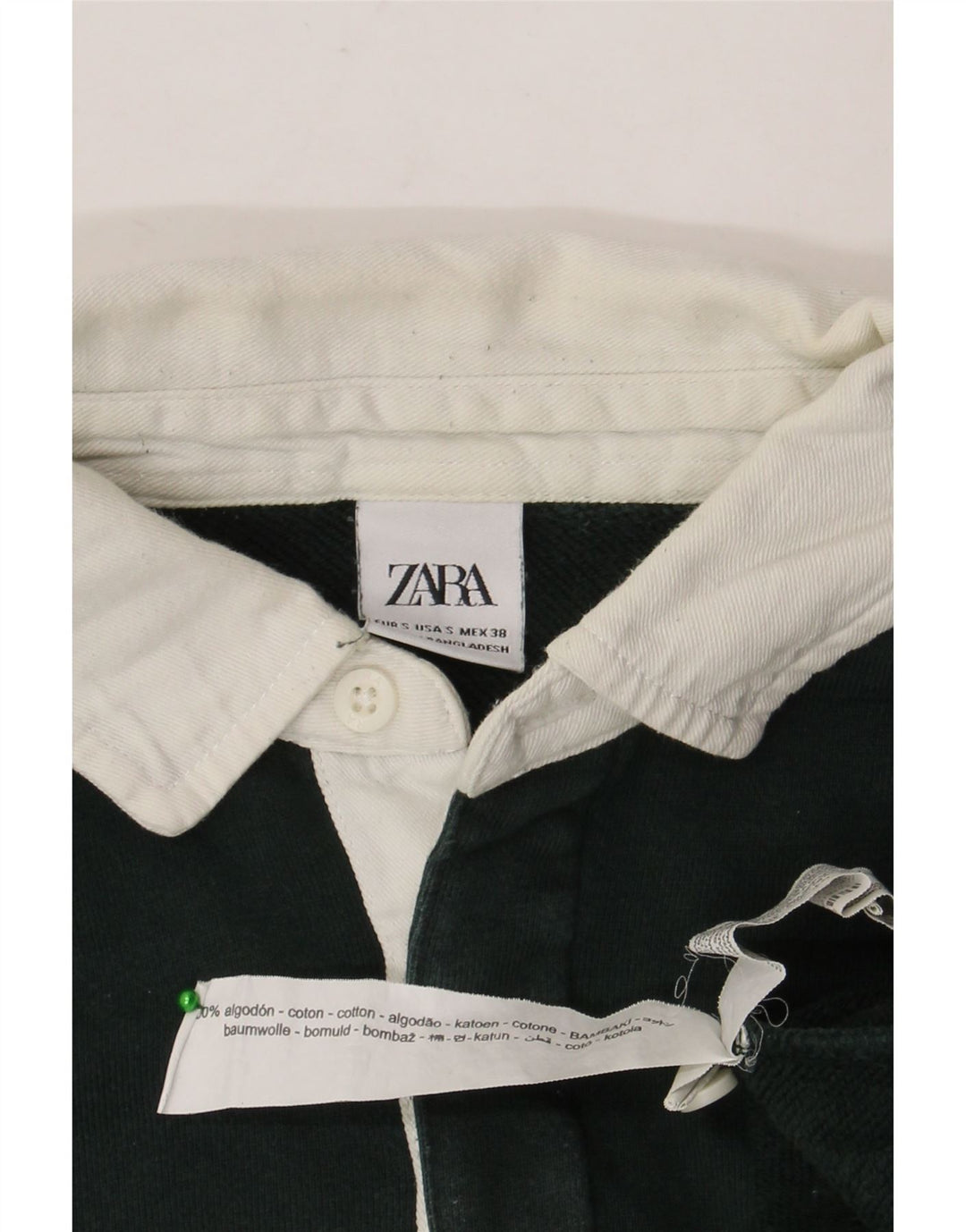 Zara Herre Polo Neck Sweatshirt Jumper Lille Grøn Colourblock