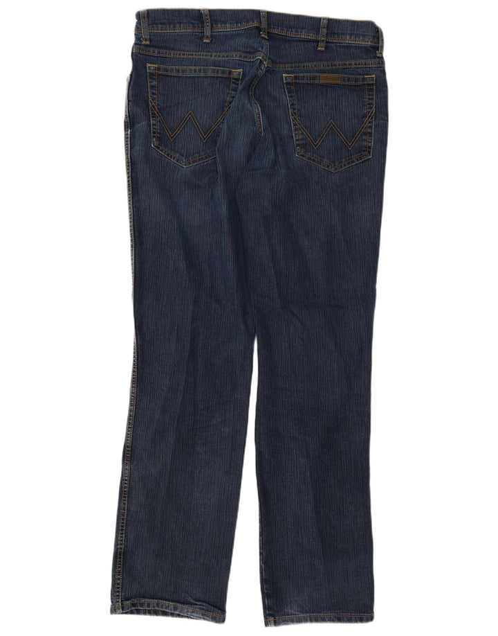 Wrangler Herre Regular Fit Straight Jeans W38 L32 Blå Bomuld