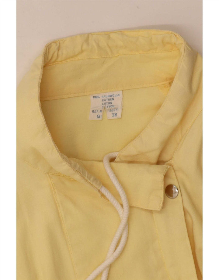 Vintage Dame Loose Fit Bomber Jacket EU 38 Medium Gul Bomuld