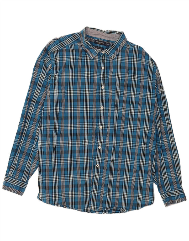 Nautica Herre Classic Fit skjorte 2XL marineblå ternet bomuld