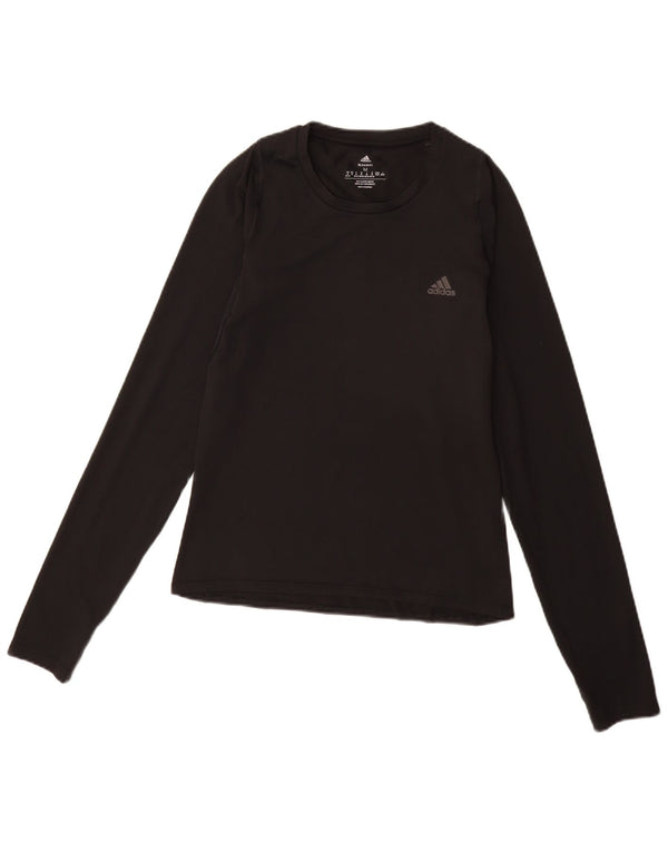 ADIDAS Aeroready Grafisk Top Langærmet UK 12/14 Medium Sort