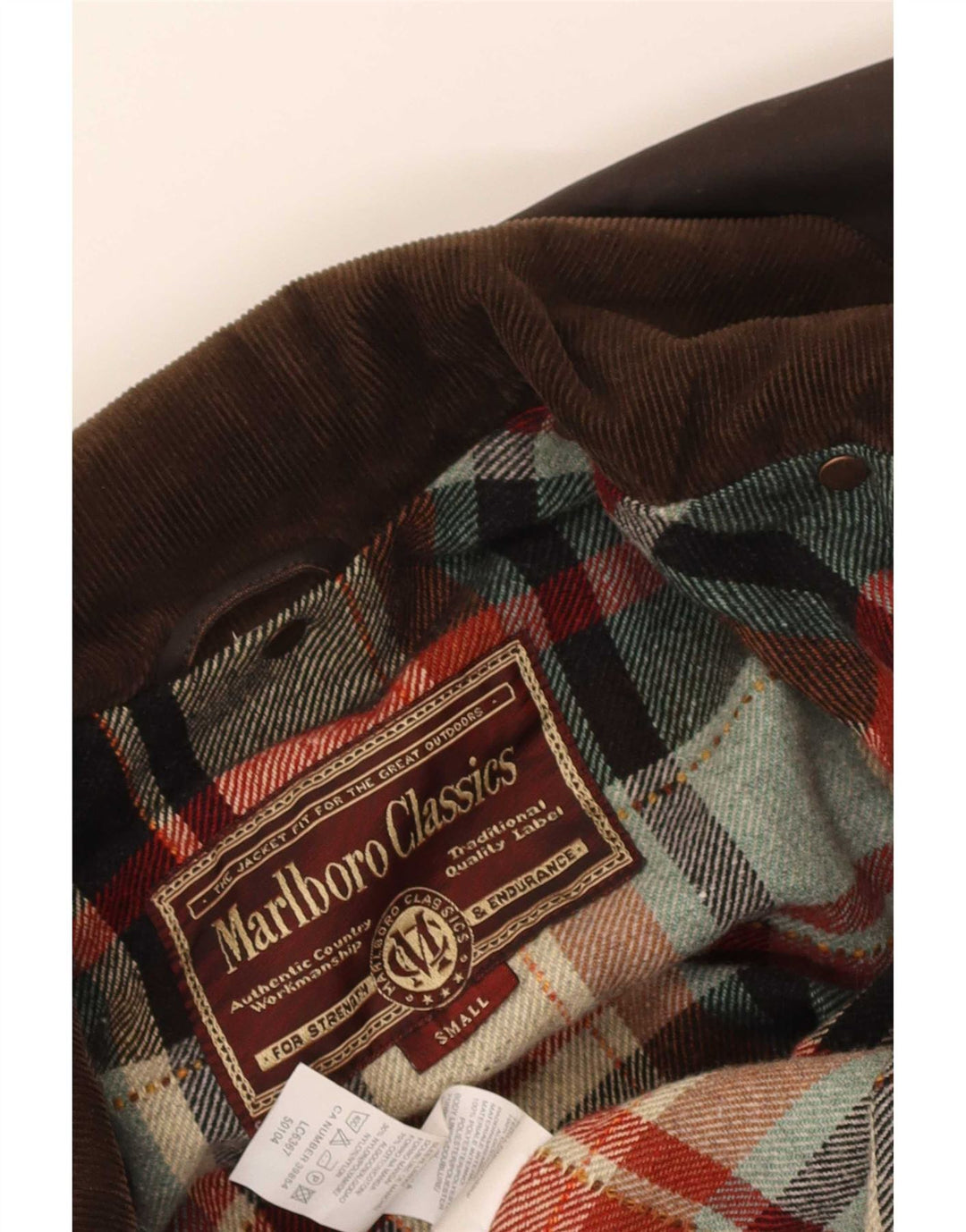 Marlboro Classics Herre vokset bomuldsoverfrakke UK 36 Lille Brun