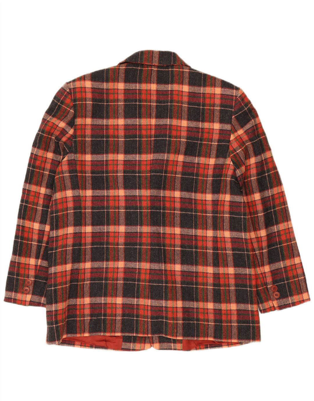 VINTAGE Dame 2-knaps blazerjakke IT 47 Stor flerfarvet ternet