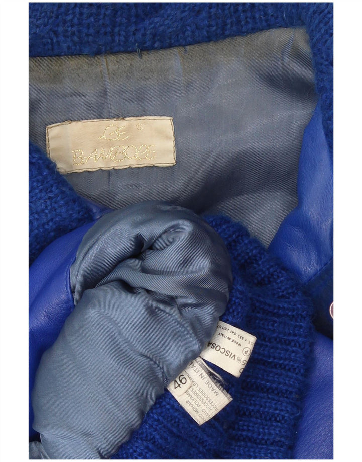 Vintage læderjakke til kvinder IT 46 Large Blue Mohair