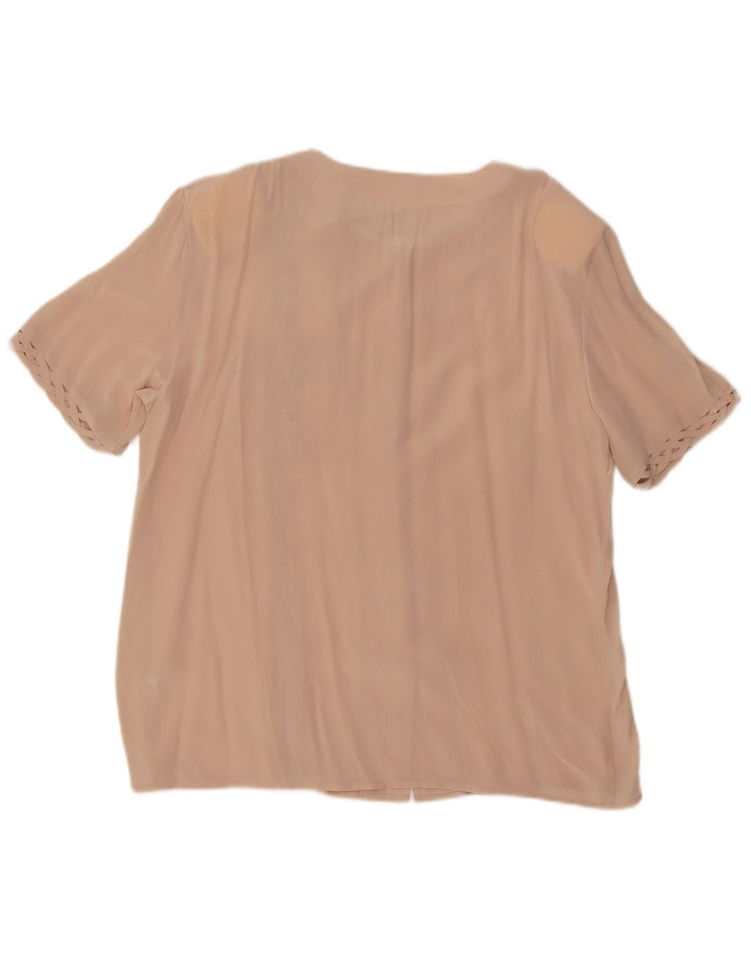 Coocoon kortærmet skjortebluse til kvinder UK 18 XL Beige Silke