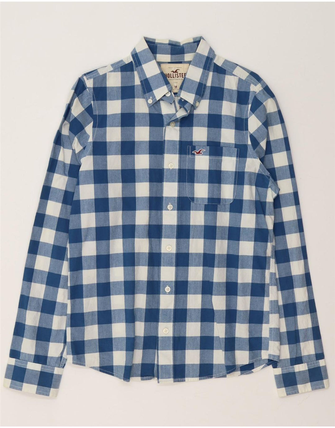 Hollister Herreskjorte Medium Blue Gingham Cotton
