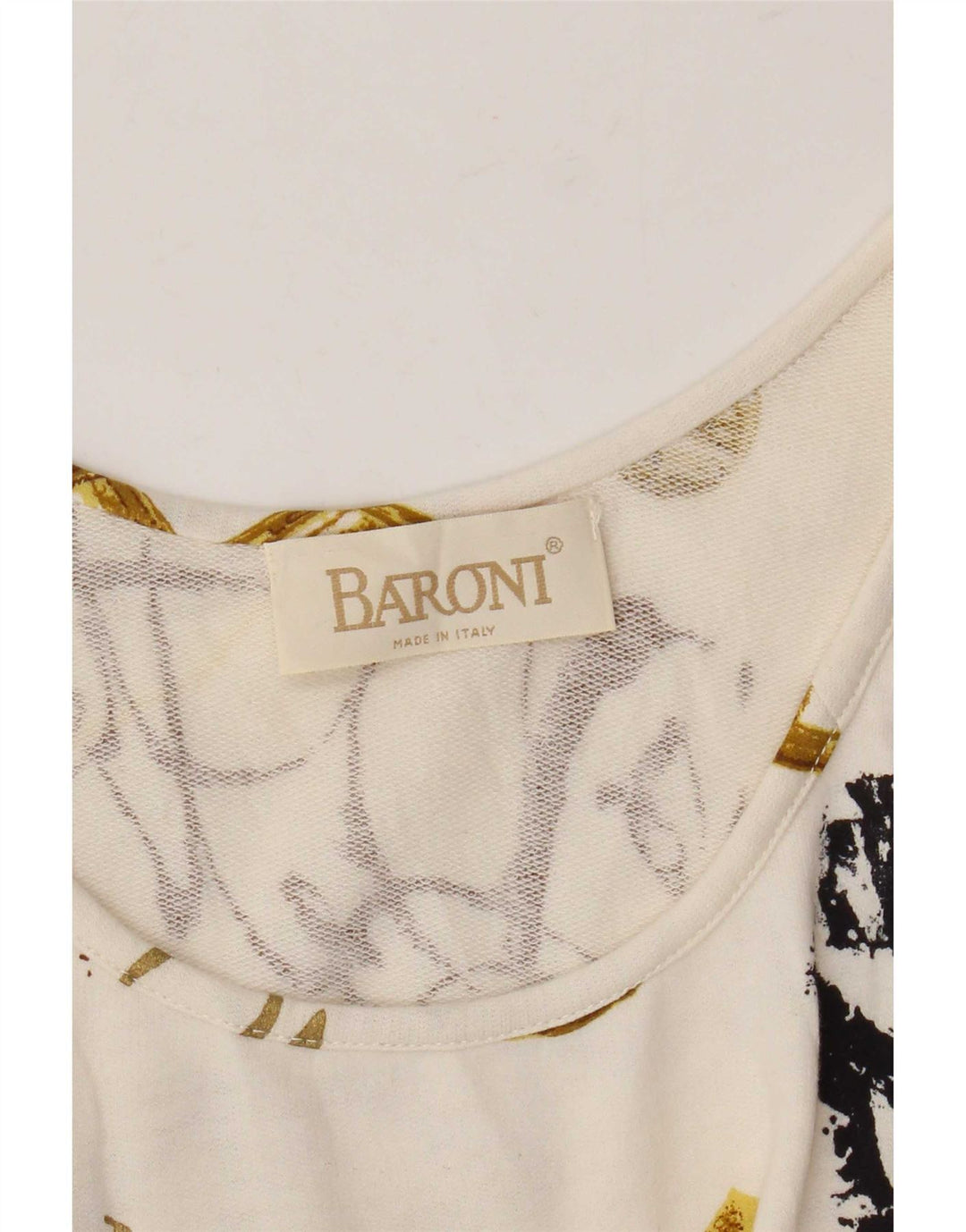Baroni Kvinders Grafisk Ærmeløs Skede Kjole UK 14 Medium Off White