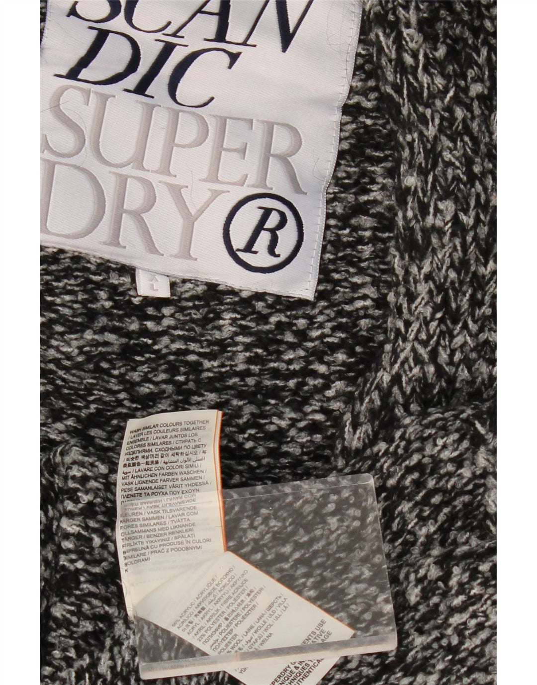 SUPERDRY Dame Oversized Longline cardigan sweater UK 18 XL Grå Flecked