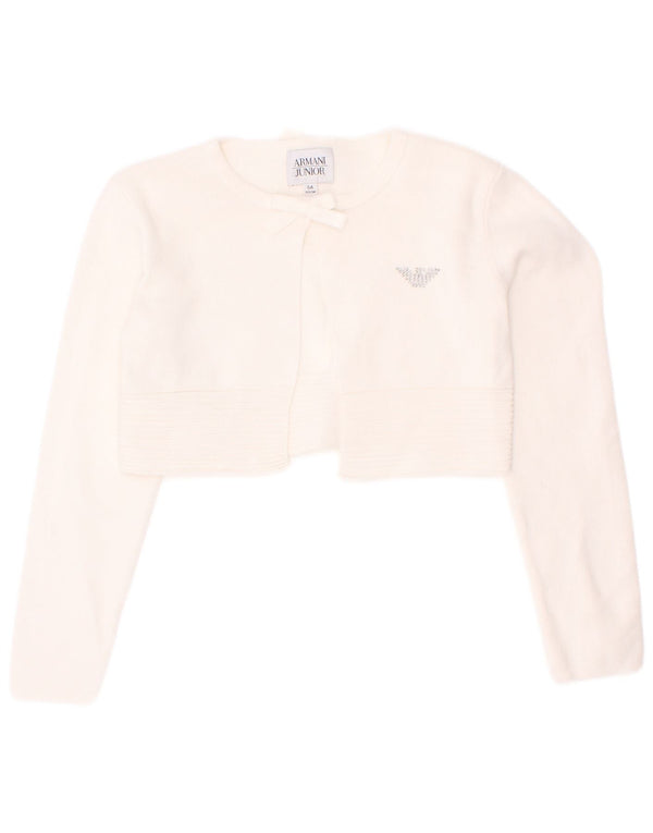 Armani Junior Girls Crop Cardigan sweater 4-5 år Hvid