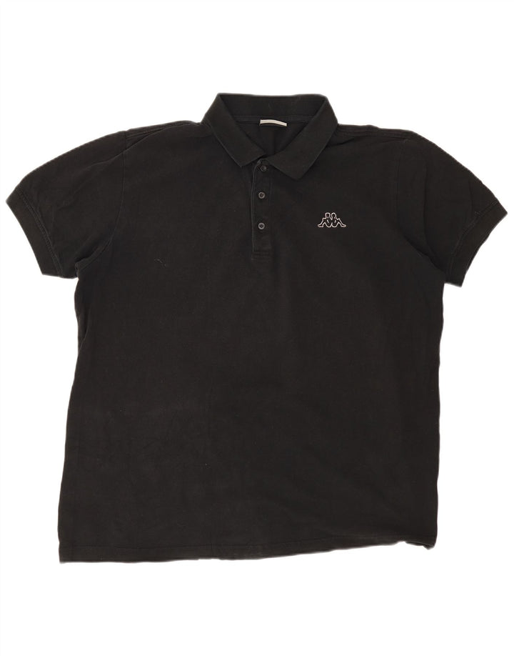 KAPPA Poloshirt til mænd 2XL sort bomuld