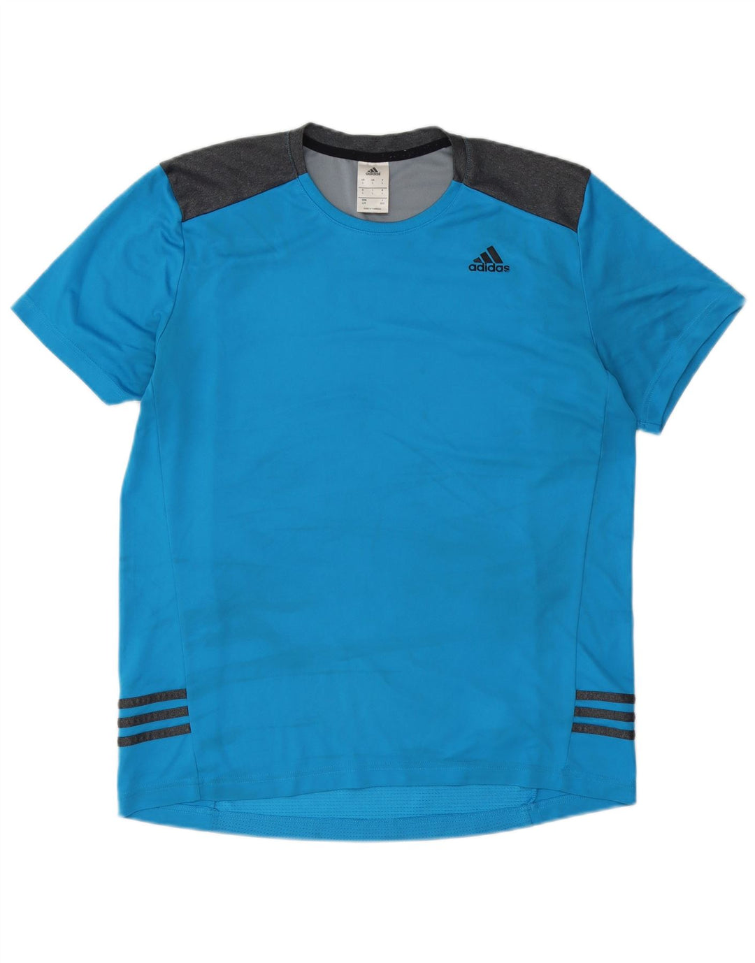 Adidas Herre T-Shirt Top Stor Blå Colourblock Polyester