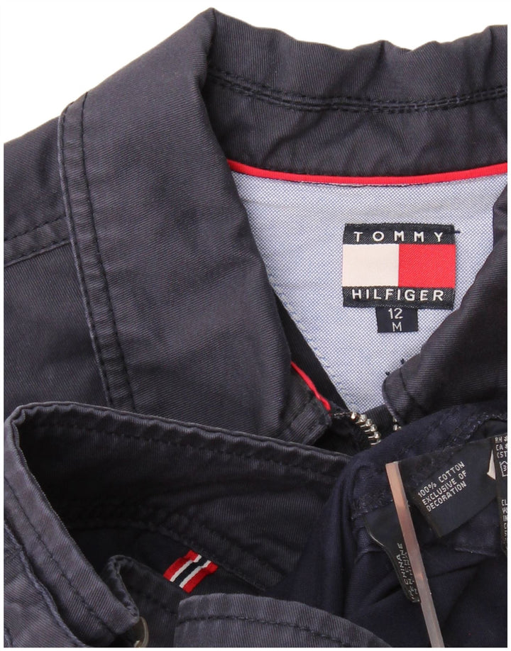 TOMMY HILFIGER Boys Bomber Jacket 11-12 Years Medium Navy Blue Cotton