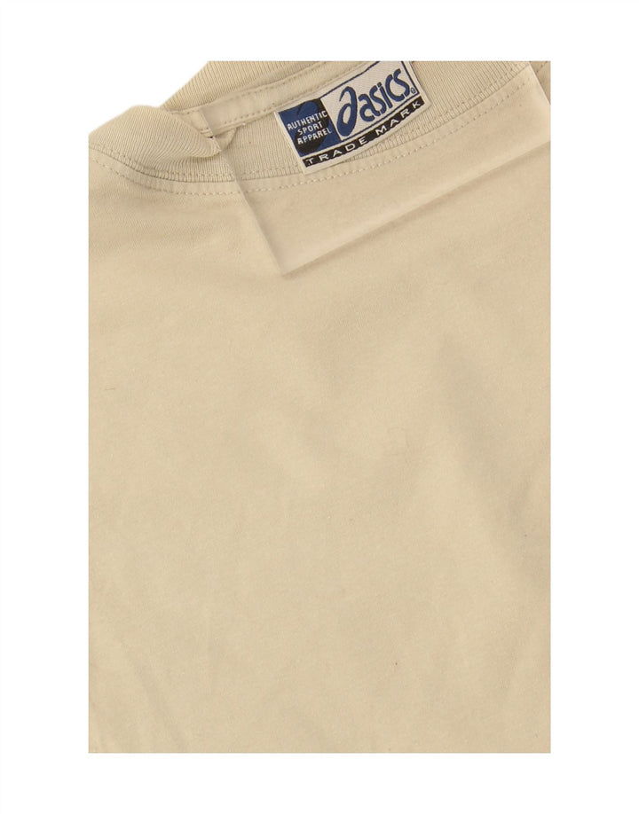 ASICS Mens T-Shirt Top Large Beige Vintage Asics and Second-Hand Asics from Messina Hembry 