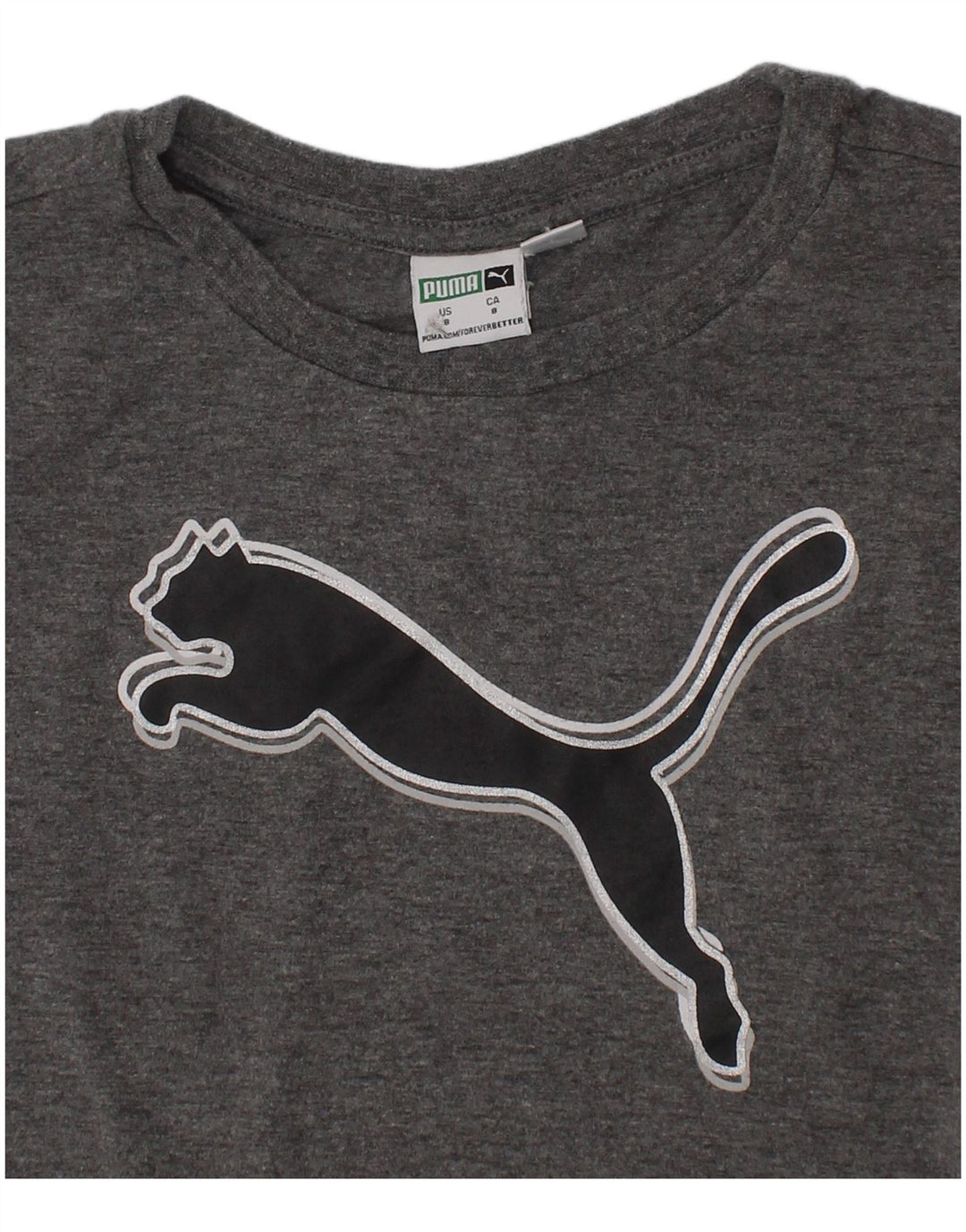 Puma Boys Grafisk T-Shirt Top 7-8 år Grå
