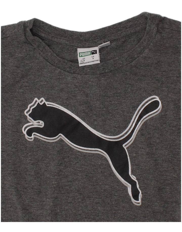 Puma Boys Grafisk T-Shirt Top 7-8 år Grå