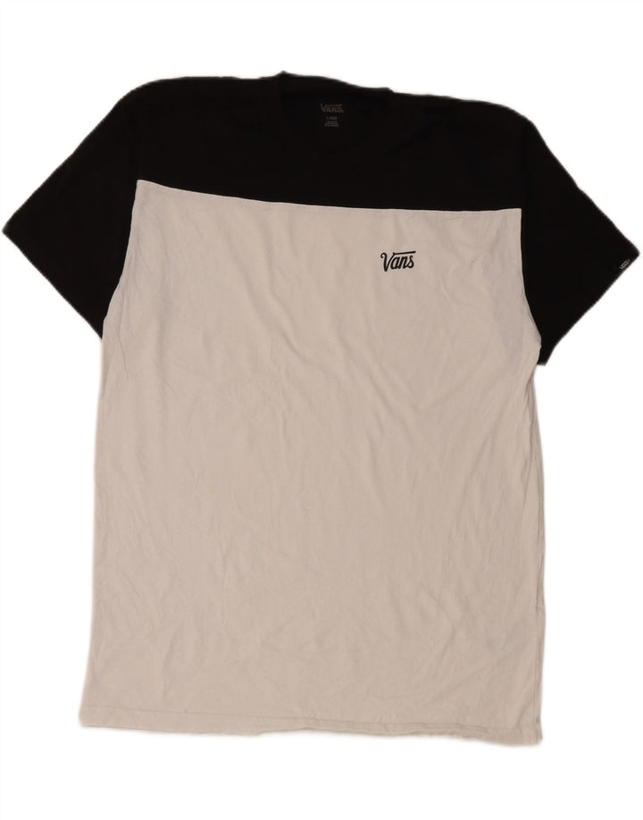 Vans Herre T-Shirt Top Stor Hvid Colourblock Bomuld