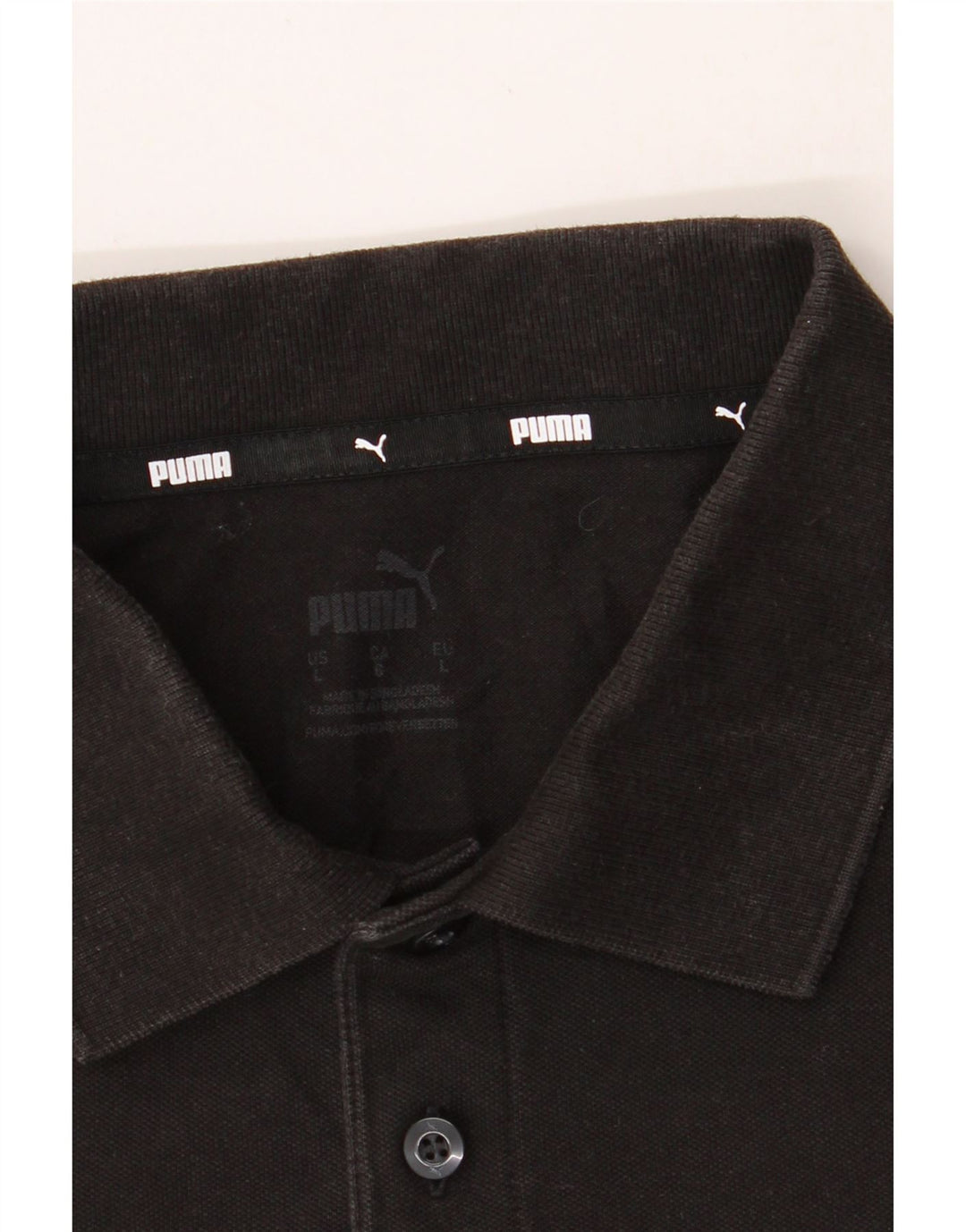 PUMA Mens Polo Shirt Large Black Vintage Puma and Second-Hand Puma from Messina Hembry 