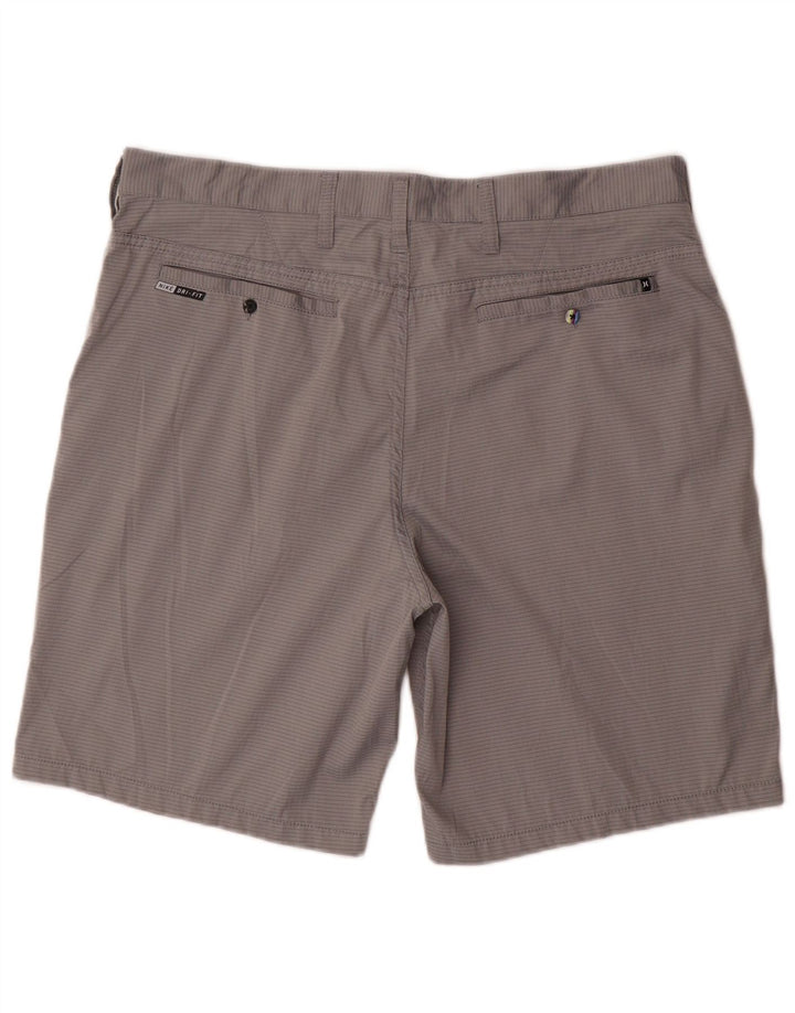 Hurley Herre Chino Shorts W36 Large Grey Pinstripe Polyester