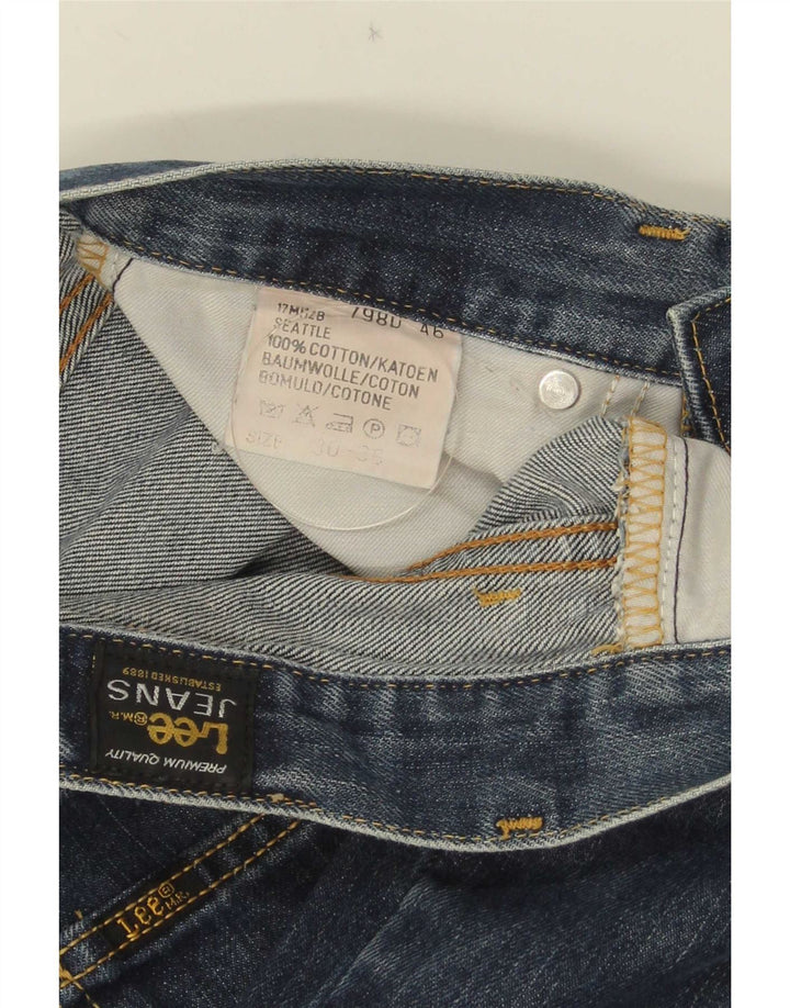 Lee Straight Jeans til mænd W30 L29 Marineblå bomuld