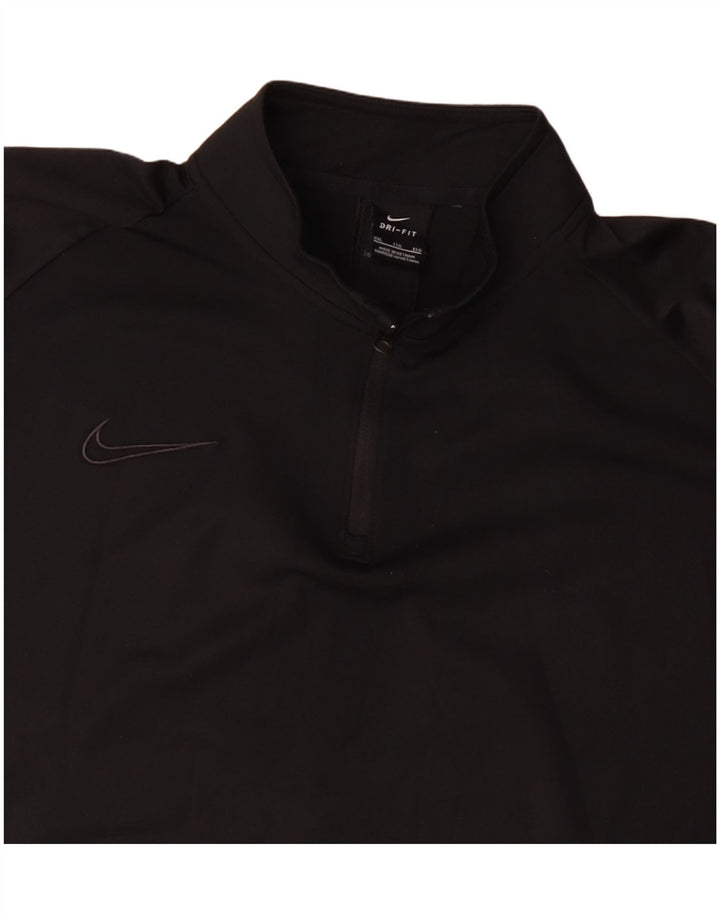 Nike Herre Dri Fit Pullover med lynlås-hals træningsdragt Top 2XL sort polyester